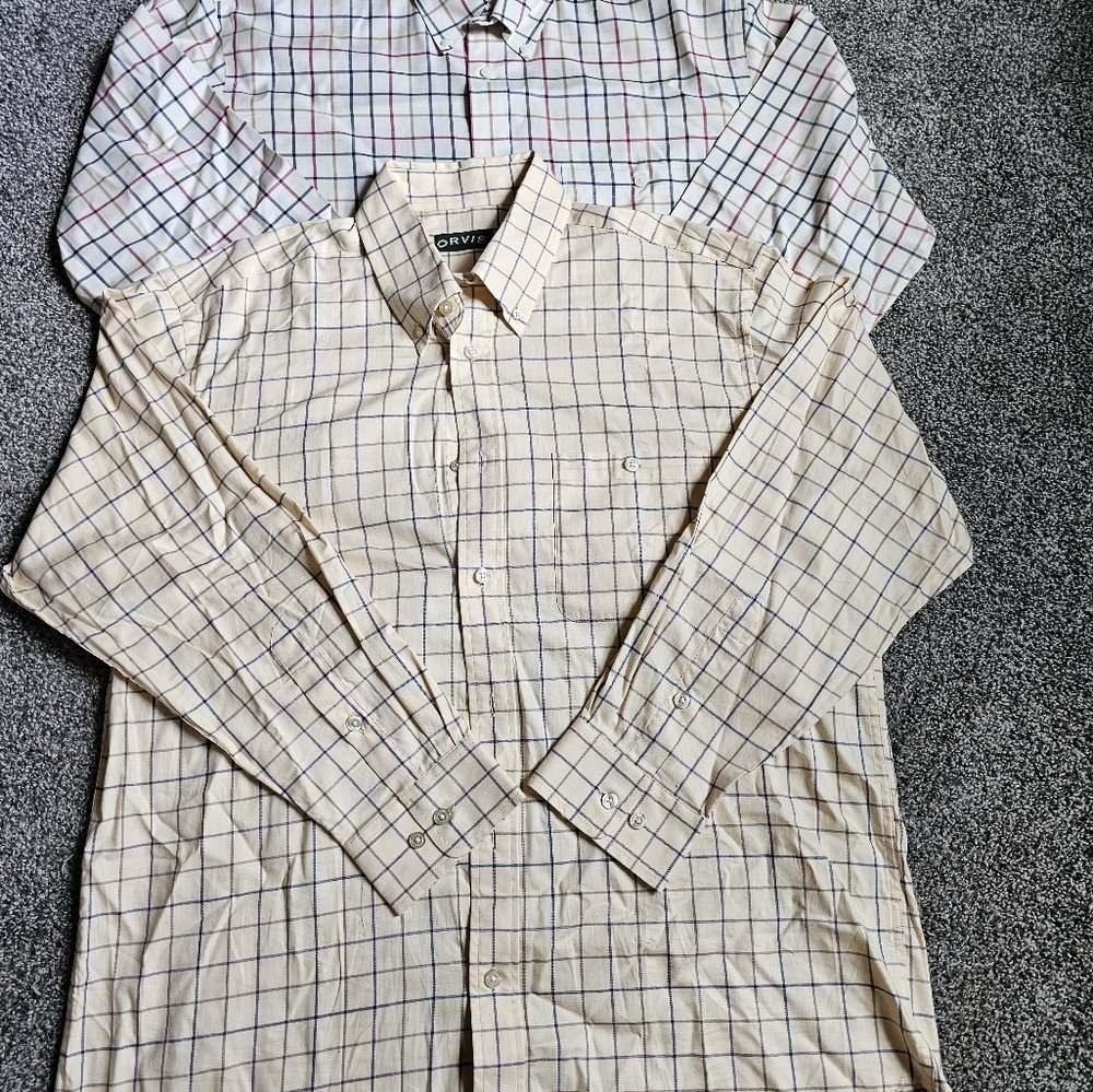 Men's lot of 2 Orvis XL button down shirts